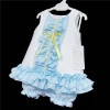 Baby Girl White Blue Frilly Waffle Dress with Knickers "2150"