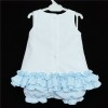 Baby Girl White Blue Frilly Waffle Dress with Knickers "2150"