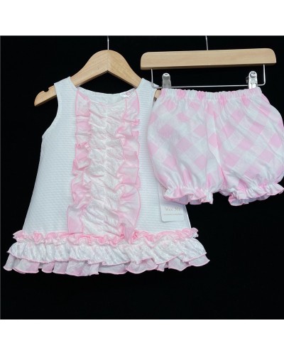 Baby Girl White Pink Waffle...