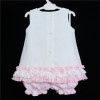 Baby Girl White Pink Waffle Frilly Dress with Knickers "2151 Pink"