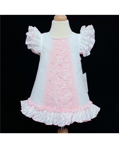 Baby Girl White Pink Waffle...