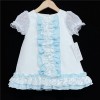 Baby Girl Spanish Waffle Blue Frilly Dress "2154 Blue"