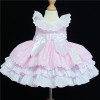Baby Girl Pink Puff Ball Dress Satin Bows "2157 Pink"