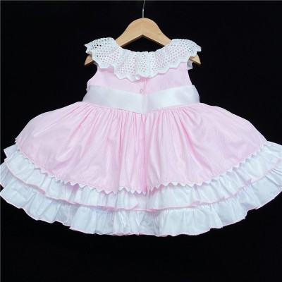 Baby Girl Pink Puff Ball Dress Satin Bows "2157 Pink"