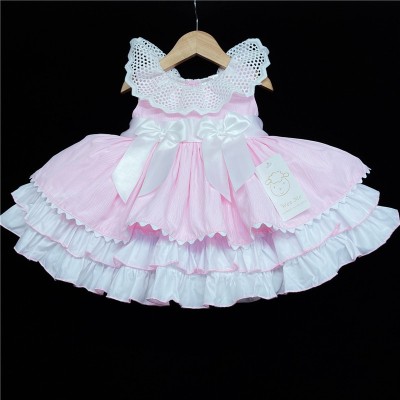 Baby Girl Pink Puff Ball Dress Satin Bows "2157 Pink"