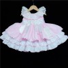 Baby Girl Pink Puff Ball Dress Satin Bows "2157 Pink"