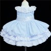 Baby Girl Blue Puff Ball Dress Satin Bows "2157 Blue"