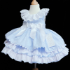 Baby Girl Blue Puff Ball Dress Satin Bows "2157 Blue"