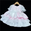 Baby Girl  Pink Puff Ball Lacey Dress Satin Bows "2159 P"