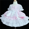 Baby Girl  Pink Puff Ball Lacey Dress Satin Bows "2159 P"