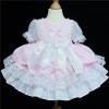 Baby Girl  Pink Puff Ball Lacey Dress Satin Bows "2159 P"