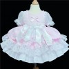 Baby Girl  Pink Puff Ball Lacey Dress Satin Bows "2159 P"