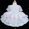 Baby Girl  Pink Puff Ball Lacey Dress Satin Bows "2159 P"