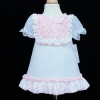 Baby Girl Waffle Dress Pink Organza Flower "2160"