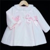 Baby Girl Pink Waffle Jacket Satin Bows "ABR001 P"