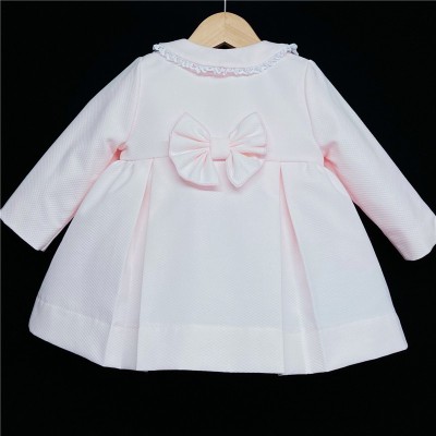 Baby Girl Pink Waffle Jacket Satin Bows "ABR001 P"