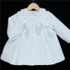 Baby Girl White Waffle Jacket Satin Bows "ABR001 W"