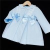 Baby Girl Blue Waffle Jacket Satin Bows "ABR001 B"
