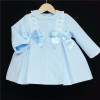 Baby Girl Blue Waffle Jacket Satin Bows "ABR001 B"