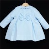Baby Girl Blue Waffle Jacket Satin Bows "ABR001 B"