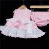 Baby Girl Pink Spotty Puff Ball Lacey Dress with Pants "MYD58 P"