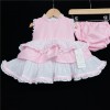Baby Girl Pink Spotty Puff Ball Lacey Dress with Pants "MYD58 P"