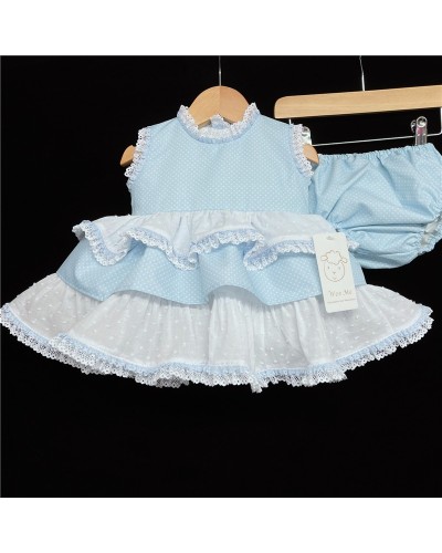 Baby Girl Blue Spotty Puff...