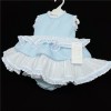 Baby Girl Blue Spotty Puff Ball Lacey Dress with Pants "MYD58B"