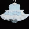 Baby Girl Blue Spotty Puff Ball Lacey Dress with Pants "MYD58B"