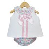 Baby Girl Pink Waffle Open Back Dress with Pants "LM023 P"