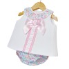 Baby Girl Pink Waffle Open Back Dress with Pants "LM023 P"