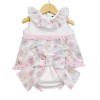 Baby Girl Pink Floral Dress with Big Bow Pants "LM024"