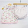 Baby Girl Pink Rose Dress with Big Bow Pants "LM027"