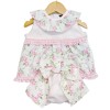 Baby Girl Pink Rose Dress with Big Bow Pants "LM027"