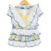 Baby Girl Yellow Blue Romper with Frilly Shirt "LM2213"