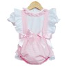 Baby Girl Pink Stripe Frilly Romper with Shirt "LM8803"