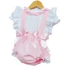 Baby Girl Pink Stripe Frilly Romper with Shirt "LM8803"