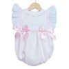 Baby Girl Pink Smocking Frilly Shoulder Romper "MYD2201P"