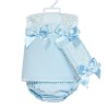 Baby Girl Blue Waffle Dress with Pant& Bonnet "MYD2207"