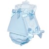 Baby Girl Blue Waffle Dress with Pant& Bonnet "MYD2207"