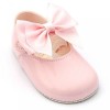 Baby Girls Big Bow Patent Pram Shoes "B025 Pink"