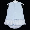 Baby Girl Blue Waffle Dress with Pants Frilly Bow "MYD310"