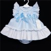 Baby Girl Blue Waffle Puff Ball Dress with Pants "MYD313"