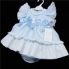 Baby Girl Blue Waffle Puff Ball Dress with Pants "MYD313"