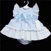 Baby Girl Blue Waffle Puff Ball Dress with Pants "MYD313"