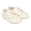Baby Boys Lace Up Patent Pram Shoes "B010 Cream"