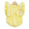 Baby Girl Yellow Frilly Shoulder Romper "LM2207"