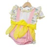 Baby Girl Pink and Yellow Floral Romper with Shirt "LM2210"