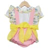Baby Girl Pink and Yellow Floral Romper with Shirt "LM2210"