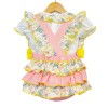 Baby Girl Pink and Yellow Floral Romper with Shirt "LM2210"